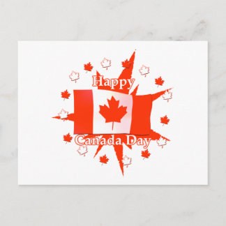 Happy Canada Day Flag Design Postkarte