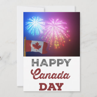Happy Canada Day Flag & Fireworks Feiertagskarte