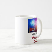 Happy Canada Day Flag & Fireworks Kaffeetasse (VorderseiteRechts)