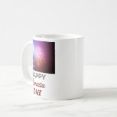 Happy Canada Day Flag & Fireworks Kaffeetasse (Vorderseite Links)