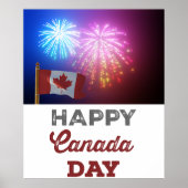Happy Canada Day Flag & Fireworks Poster (Vorne)