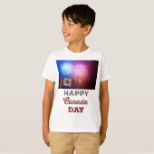 Happy Canada Day Flag & Fireworks T-Shirt (Vorne ganz)