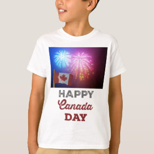 Happy Canada Day Flag & Fireworks T-Shirt