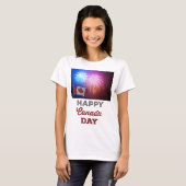 Happy Canada Day Flag & Fireworks T-Shirt (Vorne ganz)