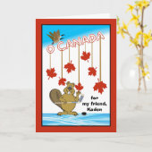 Happy Canada Day for Friend Hockey Theme Karte (Gelbe Blume)