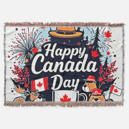 Happy Canada Day Fun Decke (Vorderseite)