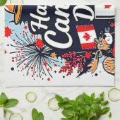 Happy Canada Day Fun Geschirrtuch (Gefaltet)