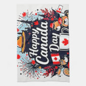 Happy Canada Day Fun Geschirrtuch (Vertikal)