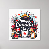 Happy Canada Day Fun Leinwanddruck (Vorderseite)