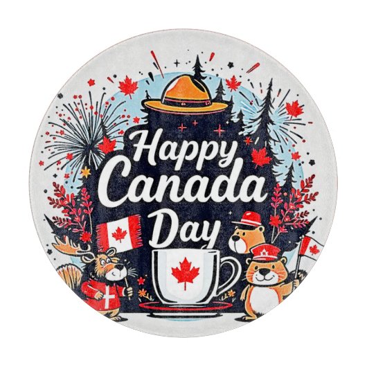Happy Canada Day Fun Schneidebrett (Vorderseite)