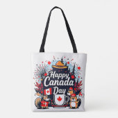 Happy Canada Day Fun Tasche (Rückseite)