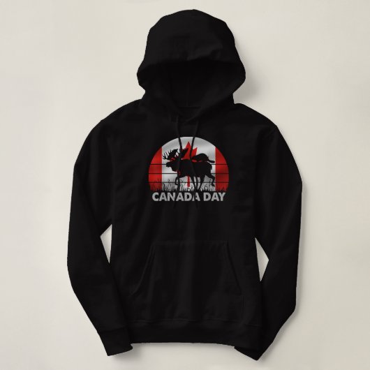 Happy Canada Day Funny Canadian Moose Beaver Flag Hoodie (Design vorne)