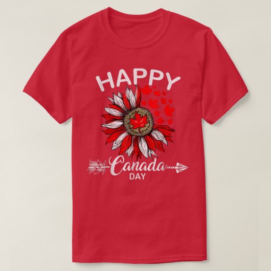 Happy Canada Day Funny Maple Leaf Canada Day Sunfl T-Shirt (Design vorne)