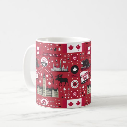 Happy Canada Day Gift Idea Kaffeetasse (Vorderseite Links)