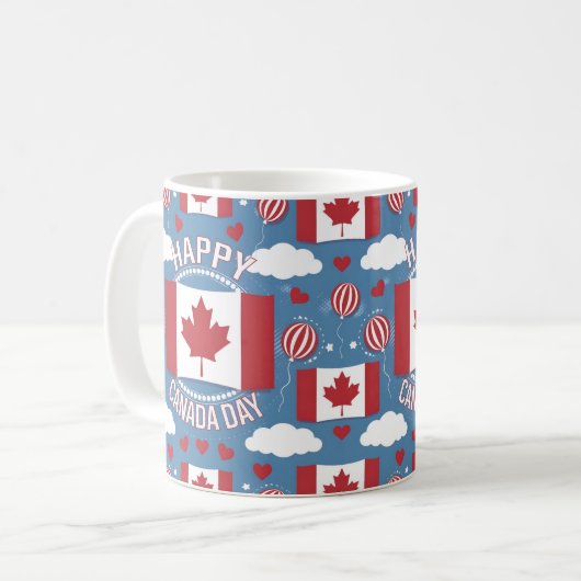 Happy Canada Day Gift Kaffeetasse (Vorderseite Links)