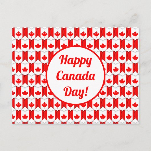 Happy Canada Day Grußmapelleaf Hört Niedlich Postkarte (Vorderseite)