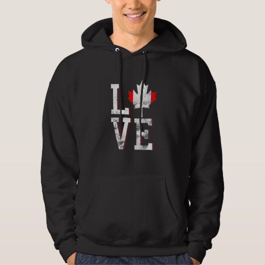 Happy Canada Day I Liebe Canada Maple Leaf Flag Hoodie (Vorderseite)