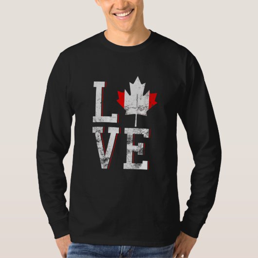 Happy Canada Day I Liebe Canada Maple Leaf Flag T-Shirt (Vorderseite)