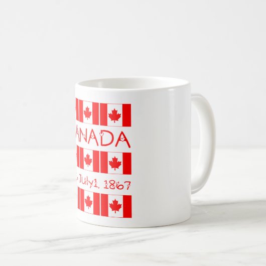 Happy Canada Day Kanadische Flagge Est 1. Juli 186 Kaffeetasse (VorderseiteRechts)