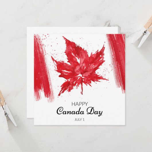 Happy Canada Day Karte (Vorderseite/Rückseite Beispiel)