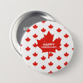 Happy Canada Day Maple Button (Vorne & Hinten)