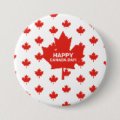 Happy Canada Day Maple Button (Vorderseite)
