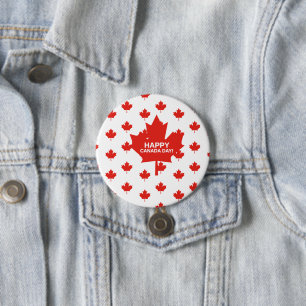 Happy Canada Day Maple Button