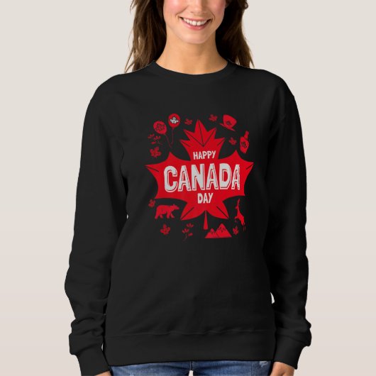 Happy Canada Day Maple Leaf Canada Day Party Sweatshirt (Vorderseite)