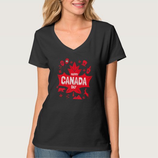 Happy Canada Day Maple Leaf Canada Day Party T-Shirt (Vorderseite)