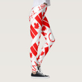 Happy Canada Day Maple Leaf Pattern Funny Leggings (Rechts)