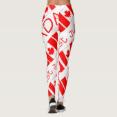 Happy Canada Day Maple Leaf Pattern Funny Leggings (Rückseite)