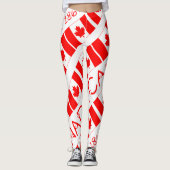 Happy Canada Day Maple Leaf Pattern Funny Leggings (Vorderseite)