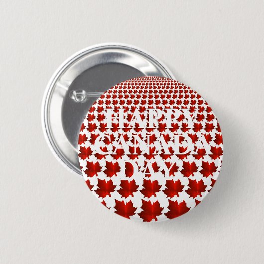 HAPPY CANADA DAY MAPLE LEAFS BUTTON (Vorne & Hinten)