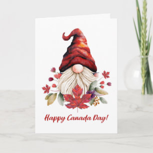 Happy Canada Day mit Whimsical Gnome Maple Leaf Karte
