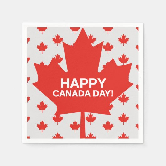 Happy Canada Day Paper Napkins Serviette (Vorderseite)