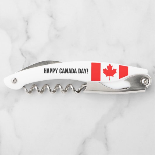 Happy Canada Day Party Korkenschraubenflasche Kellnermesser (Rückseite)