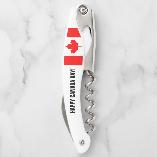 Happy Canada Day Party Korkenschraubenflasche Kellnermesser (Rückseite)