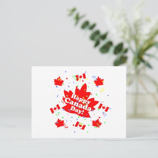 Happy Canada Day Party Postkarte (Stehend Vorderseite)