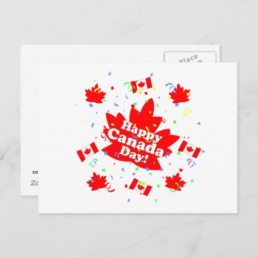 Happy Canada Day Party Postkarte (Vorne/Hinten)