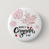 Happy Canada Day Pinback Button (Vorderseite)