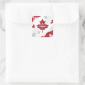 Happy Canada Day Quadratischer Aufkleber (Tasche)