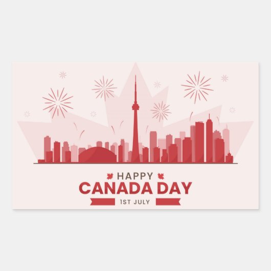 Happy Canada Day Rechteckiger Aufkleber (Vorderseite)