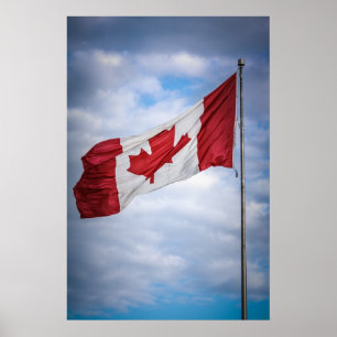 Happy Canada Day Red and White Canadian Flag Poster