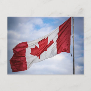 Happy Canada Day Red and White Canadian Flag Postkarte