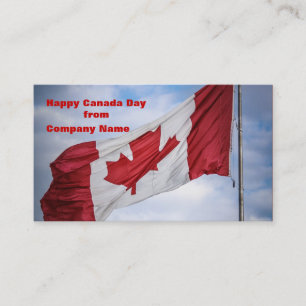 Happy Canada Day Red and White Canadian Flag Visitenkarte
