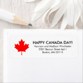 Happy Canada Day red maple leaf custom address (Insitu)