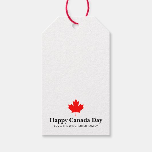 Happy Canada Day Rotes Ahornblatt mit benutzerdefi Geschenkanhänger (Vorderseite)