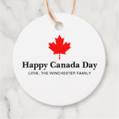 Happy Canada Day Rotes Ahornblatt mit benutzerdefi Geschenkanhänger (Vorderseite)
