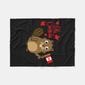 Happy Canada Day Shirt Funny Canadian Groundhog Fl Fleecedecke (Vorderseite (Horizontal))