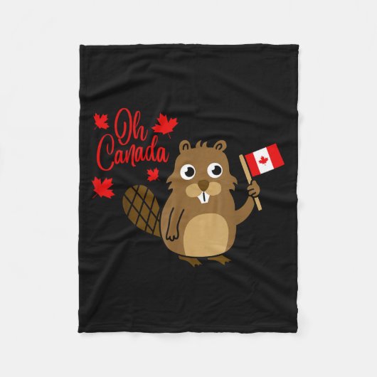 Happy Canada Day Shirt Funny Canadian Groundhog Fl Fleecedecke (Vorderseite)